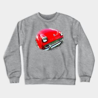 Triumph TR3 British 1950s classic car front quarter red  elements Crewneck Sweatshirt